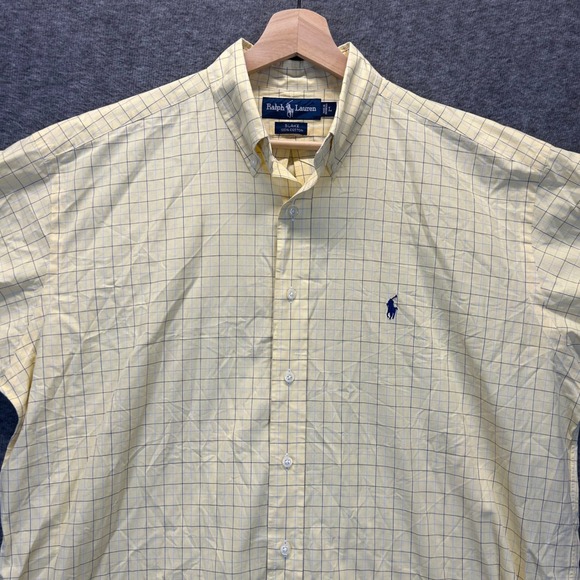 Ralph Lauren Other - Ralph Lauren Blake Mens Large Yellow Windowpane Check Short Sleeve Shirt